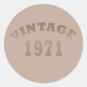 Pegatina Redonda Nacido en 1971 como regalo de cumpleaños vintage