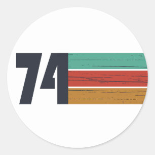 Pegatina Redonda nacido en 1974 en la fiesta de cumpleaños vintage