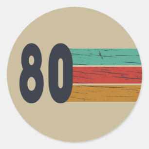 Pegatina Redonda Nacido en 1980 como regalo de cumpleaños