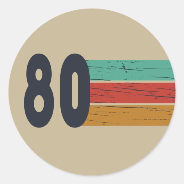 Pegatina Redonda Nacido en 1980 como regalo de cumpleaños (Anverso)