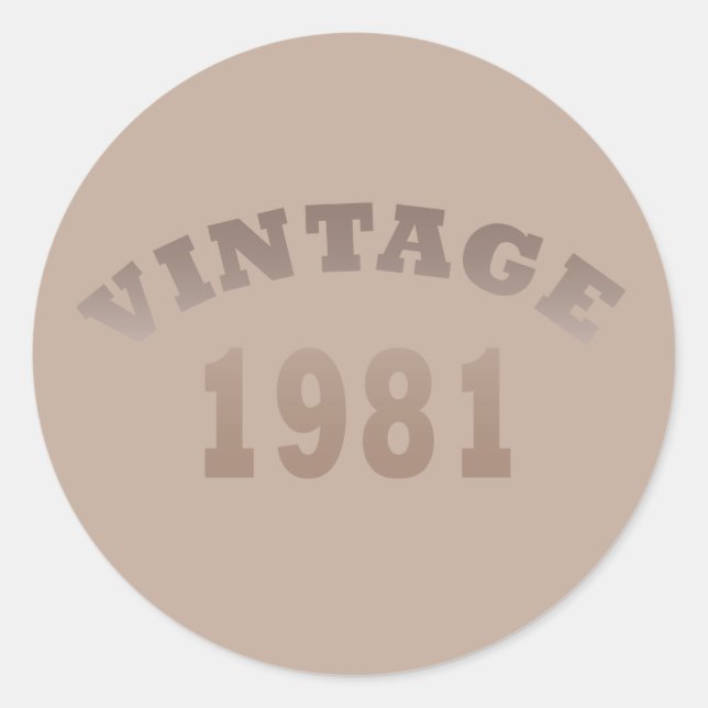Pegatina Redonda Nacido en 1981 (Anverso)