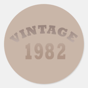 Pegatina Redonda Nacido en 1982, en un antiguo cumpleaños