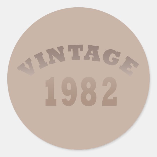 Pegatina Redonda Nacido en 1982, en un antiguo cumpleaños (Anverso)