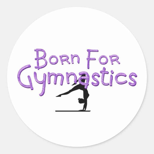 PEGATINA REDONDA NACIDO PARA GIMNASIA (Anverso)