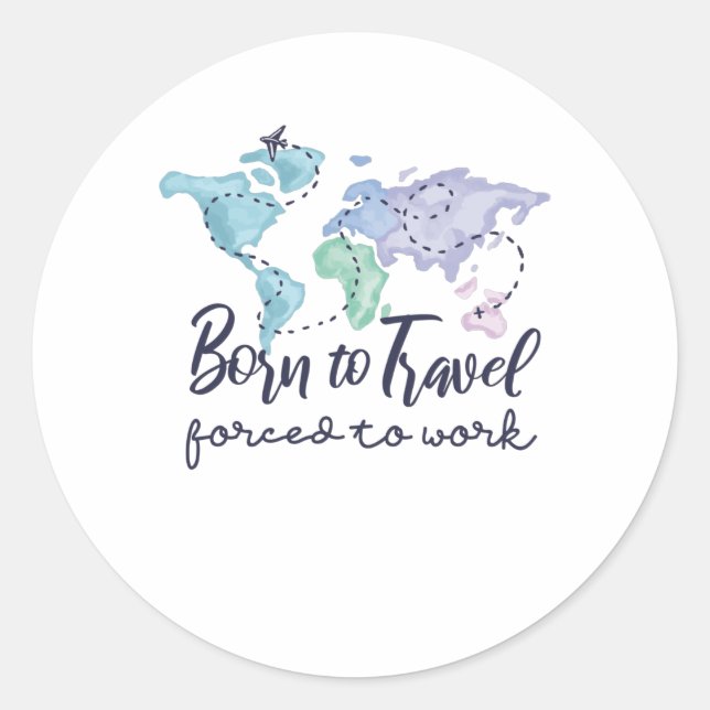 Pegatina Redonda Nacido Para Viajar (Anverso)