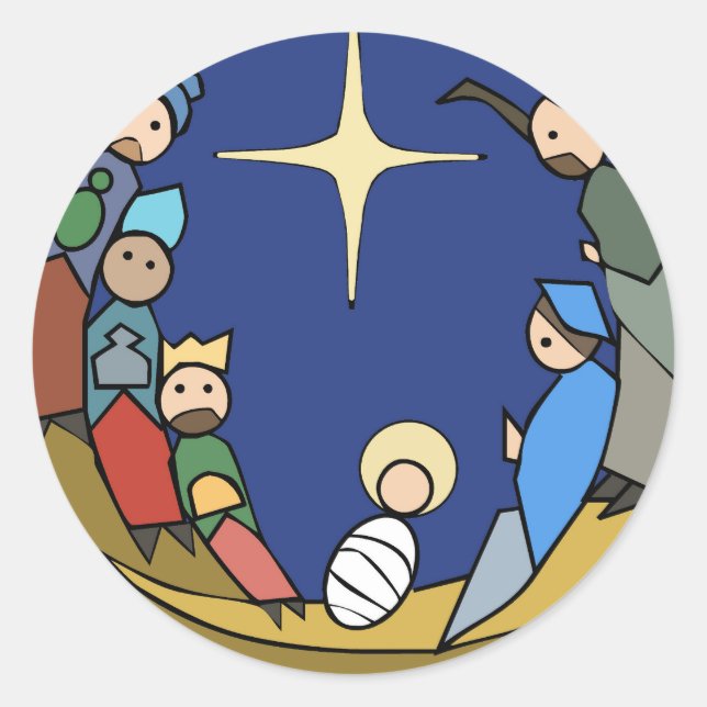 Pegatina Redonda nacimiento (Anverso)