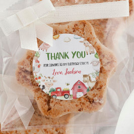 Pegatina Redonda Nacimiento de animales de granja de Barnyard