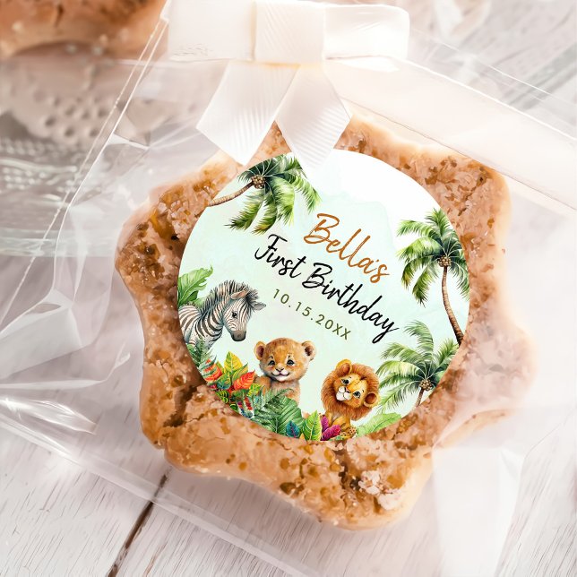 Pegatina Redonda Nacimiento de animales de Safari de la Selva Tropi (Subido por el creador)