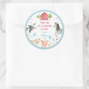 Pegatina Redonda Nacimiento de Barnyard para animales de granja