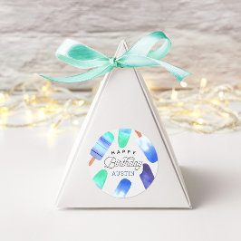 Pegatina Redonda Nacimiento de los niños con personalidad de Blue P