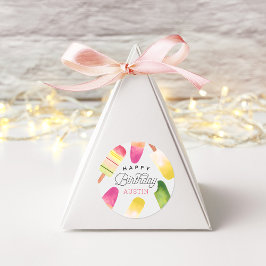 Pegatina Redonda Nacimiento de niños con personalidad rosada de col