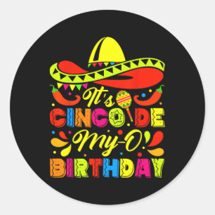 Pegatina Redonda Nació cinco cumpleaños de mi Fiesta mexicana