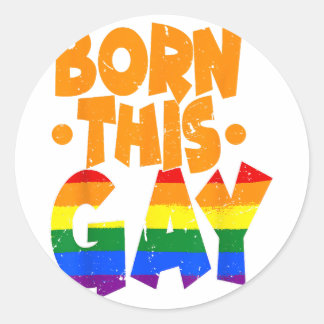 Pegatina Redonda Nació este gay - LGBTQ