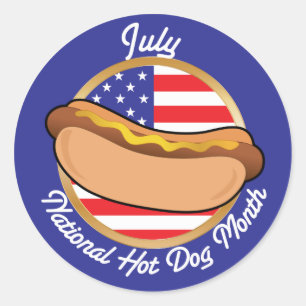 Pegatina Redonda Nacional de Perros Calientes