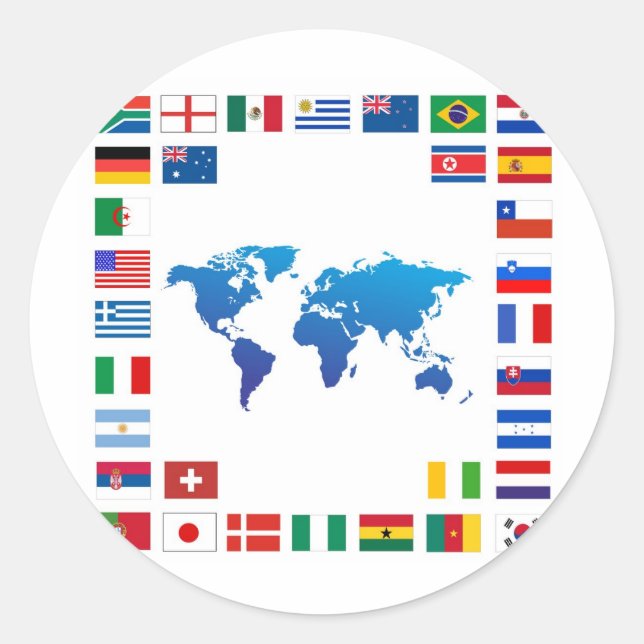 Pegatina Redonda Naciones Unidas (Anverso)