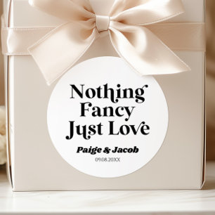 Pegatina Redonda Nada Elegante Solo Amor Retro Casual Boda