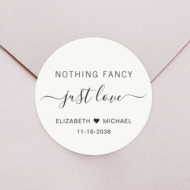 Pegatina Redonda Nada Fancy Just Love Cream Boda (Subido por el creador)