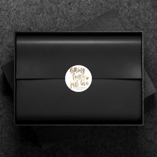 Pegatina Redonda Nada Fancy Just Love MicroBoda Gold Heart
