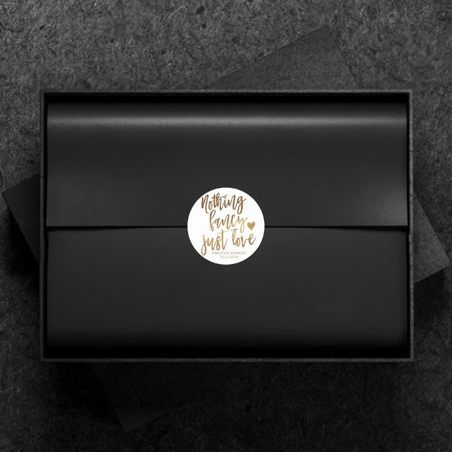 Pegatina Redonda Nada Fancy Just Love | MicroBoda Gold Heart (Subido por el creador)