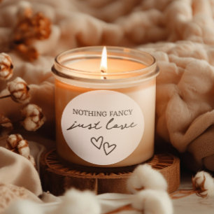 Pegatina Redonda Nada Fancy Just Love Minimalista Boda