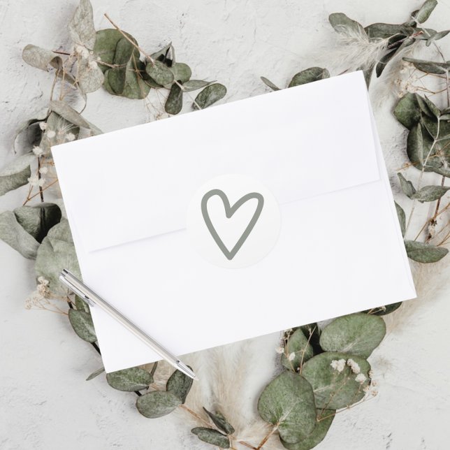 Pegatina Redonda Nada Fancy Just Love Minimalista Boda (Nothing Fancy Just Love Minimalist Wedding Classic Round Stickers from Ricaso. perfect envelope seal)