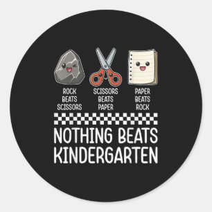 Pegatina Redonda Nada le gana a Kindergarten Gracioso de vuelta a l