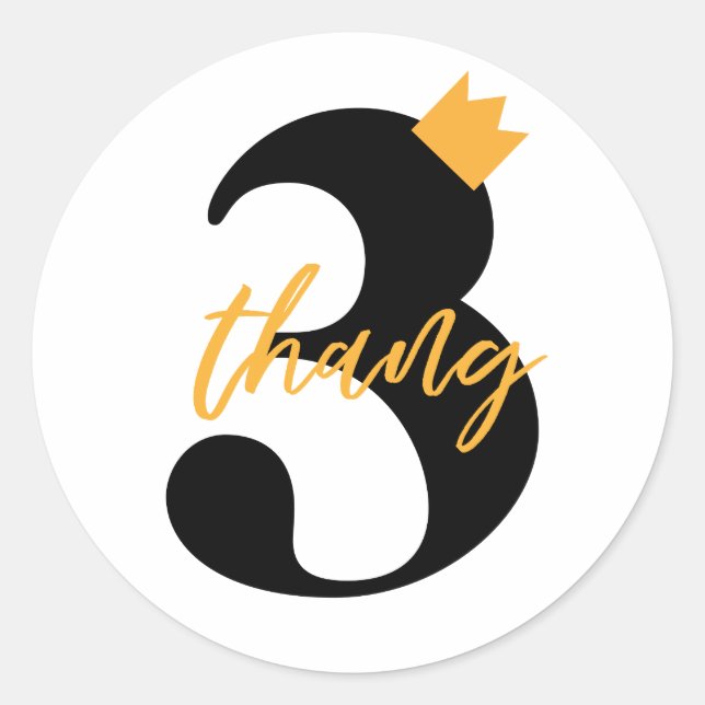 Pegatina Redonda "Nada más que tres mil" Hip Hop niños Fiesta de cu (Anverso)