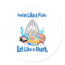 Nadar como un pez, comerse como un tiburón. nadar