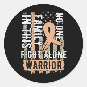 Pegatina Redonda Nadie lucha contra el cáncer endometrial