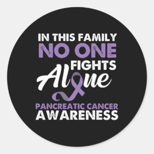 Pegatina Redonda Nadie lucha solo - Conciencia pancreática sobre el