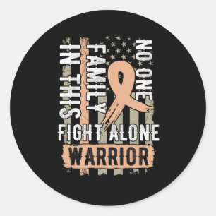 Pegatina Redonda Nadie lucha solo contra el cáncer endometrial