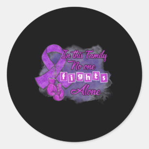 Pegatina Redonda Nadie lucha solo contra la conciencia de Alzheimer