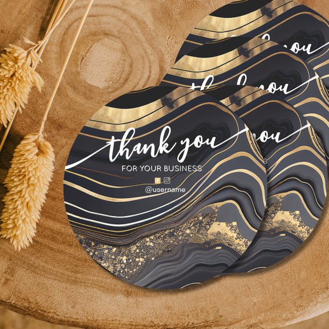 Pegatina Redonda Nail Salon Business Branding Tarjeta de agradecimi (Subido por el creador)