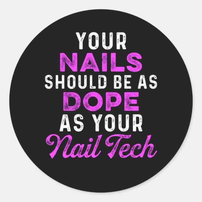 Pegatina Redonda Nail Tech Color Polaco Manicurista Pedicurista Reg (Anverso)