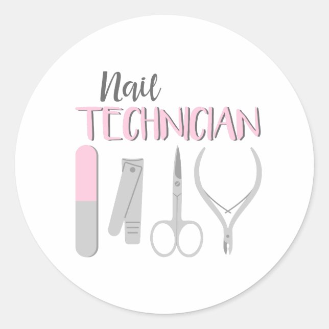 Pegatina Redonda Nail Technician (Anverso)