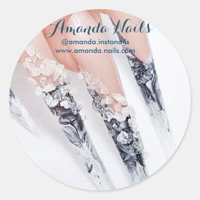 Pegatina Redonda Nails Artist Aufkleber (Anverso)