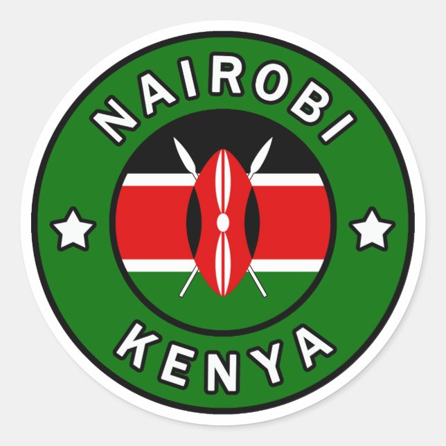 Pegatina Redonda Nairobi Kenya (Anverso)