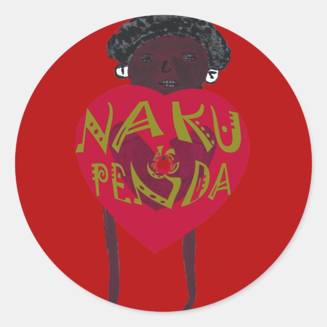 Pegatina Redonda Nakupenda Sana Art Print Swahili Design (Anverso)