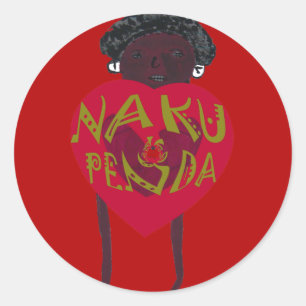 Pegatina Redonda Nakupenda Sana Art Print Swahili Design