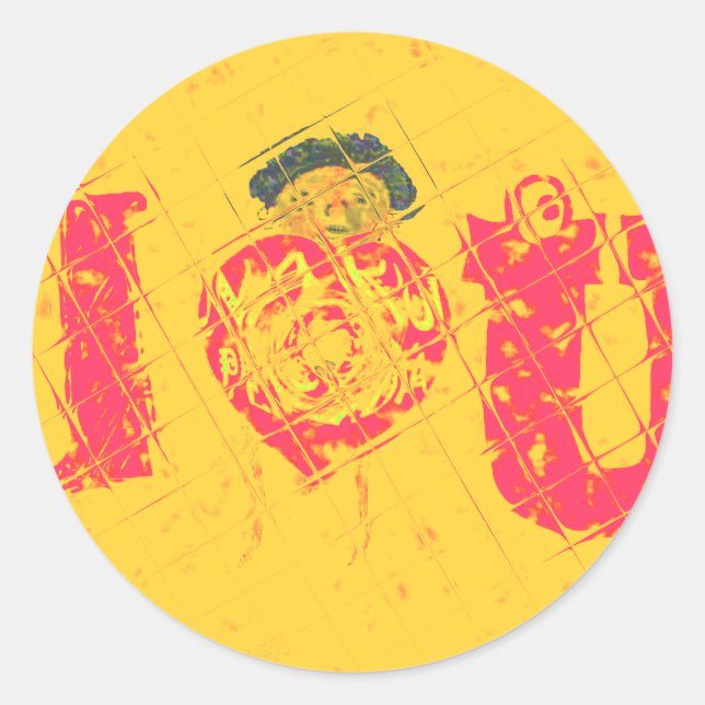 Pegatina Redonda Nakupenda - Te Amo Palabra En Swahili Que Signific (Anverso)