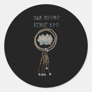 Pegatina Redonda Nam Myoho Renge Kyo Juzu Bead