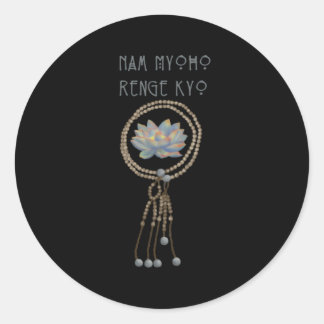 Pegatina Redonda Nam Myoho Renge Kyo Juzu Bead