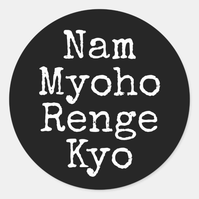 Pegatina Redonda Nam Myoho Renge Kyo Mantra (Anverso)
