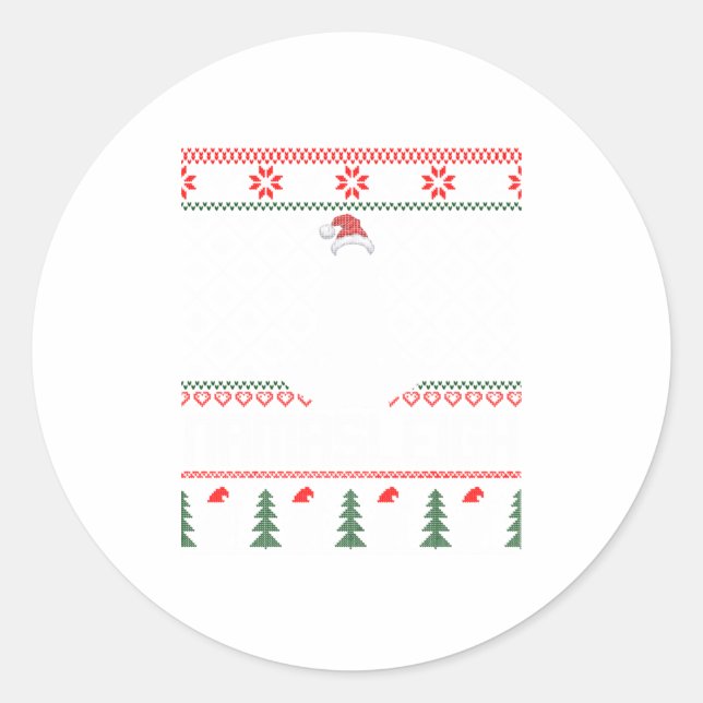 Pegatina Redonda Namasleigh Xmas Yogi Yoga Instructor Ugl (Anverso)