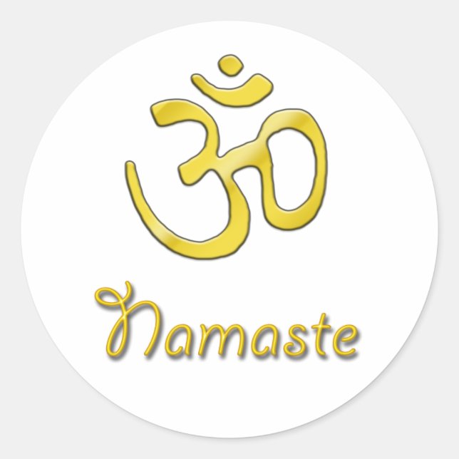 Pegatina Redonda namasté (Anverso)