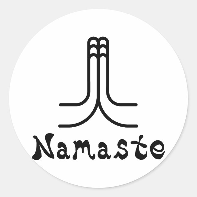 Pegatina Redonda Namaste (Anverso)