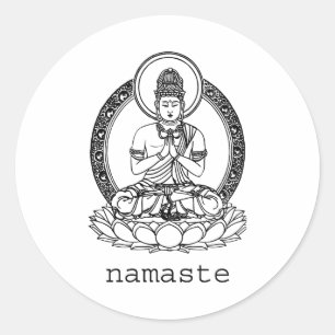 Pegatina Redonda Namaste