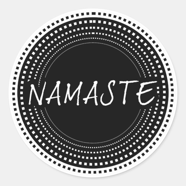 Pegatina Redonda Namaste (Anverso)