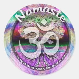 Pegatina Redonda Namaste