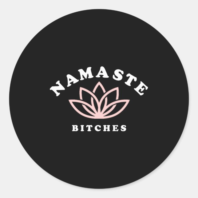 Pegatina Redonda Namaste Es Lotus Flower Funny Yoga Gift For Women  (Anverso)